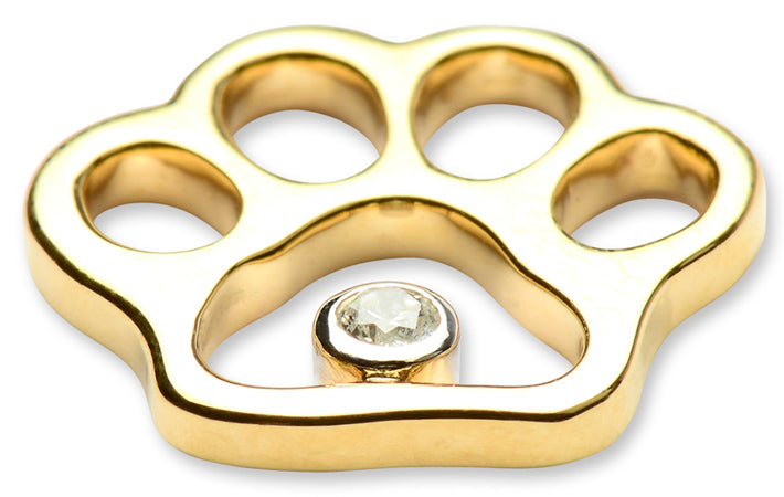 Gold & Diamond Paw Print Pendant