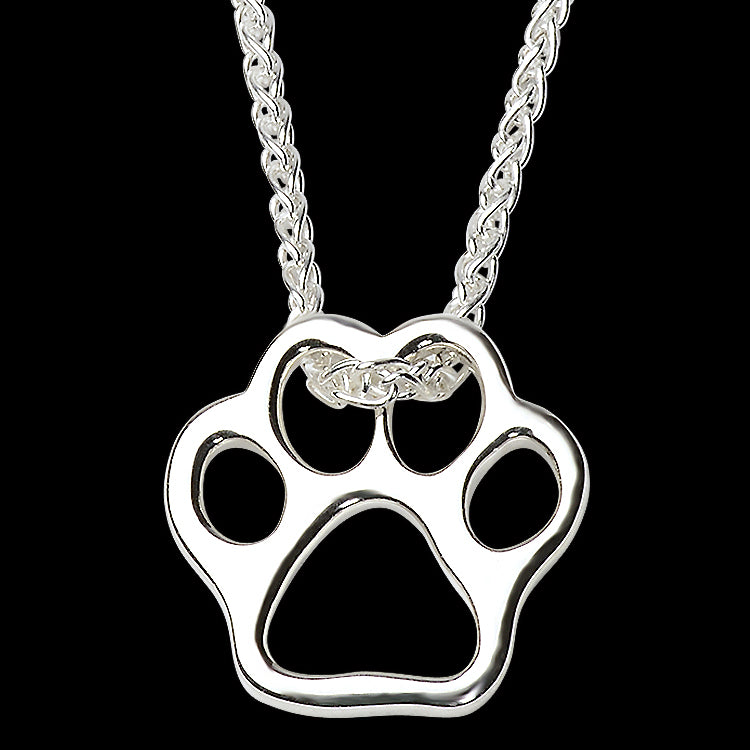 Sterling Silver Paw Print Pendant