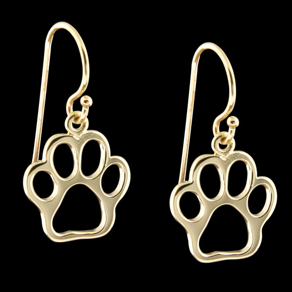 Large 14K Paw Print Earrings