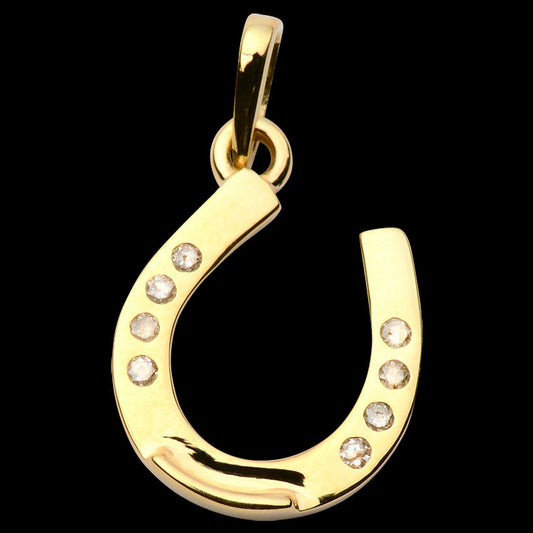 Gold and Diamond Horseshoe Pendant