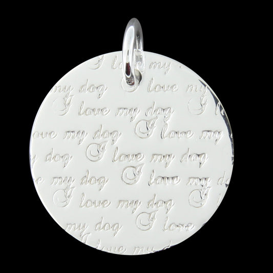 Sterling Silver “I Love My Dog" Pendant